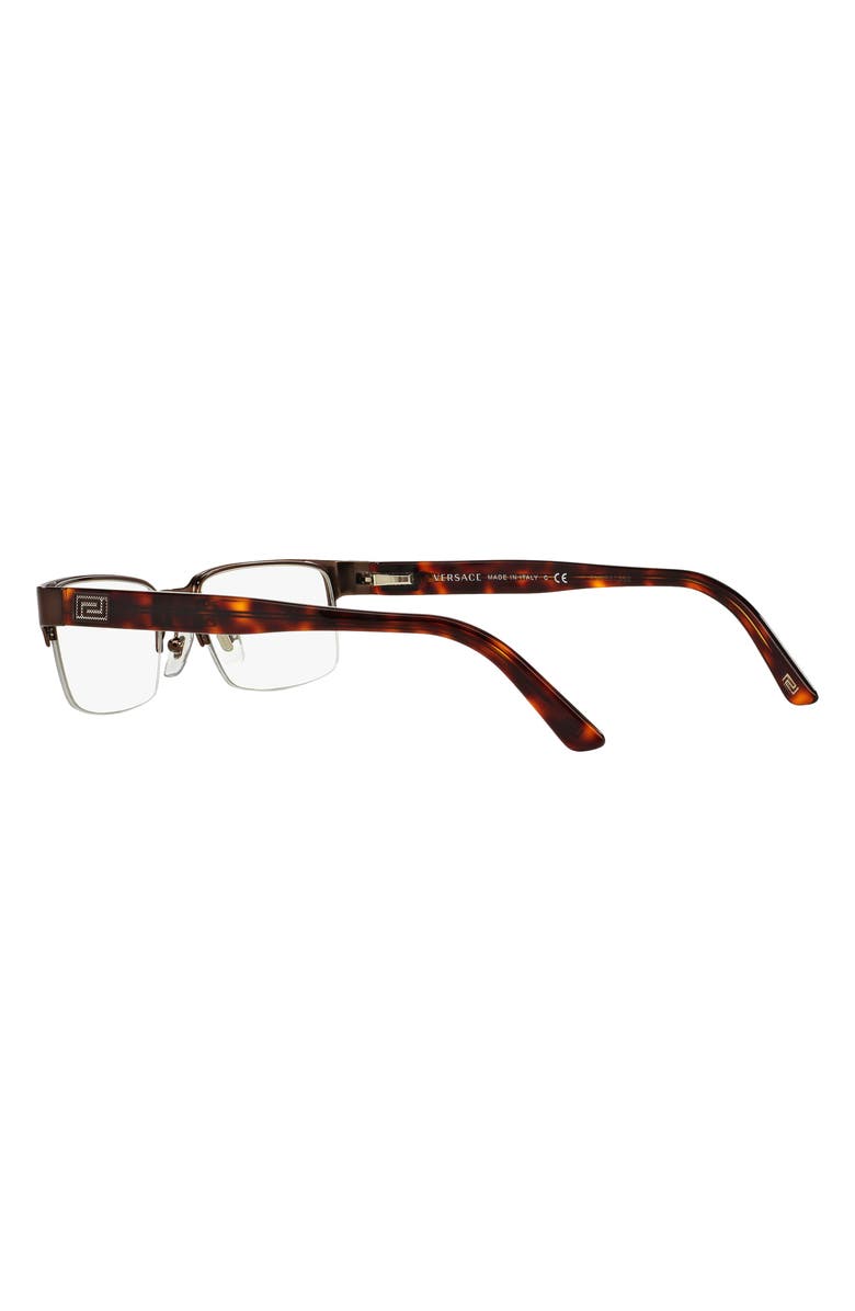 Versace 53mm Rectangle Optical Glasses, Alternate, color, Brushed Brown
