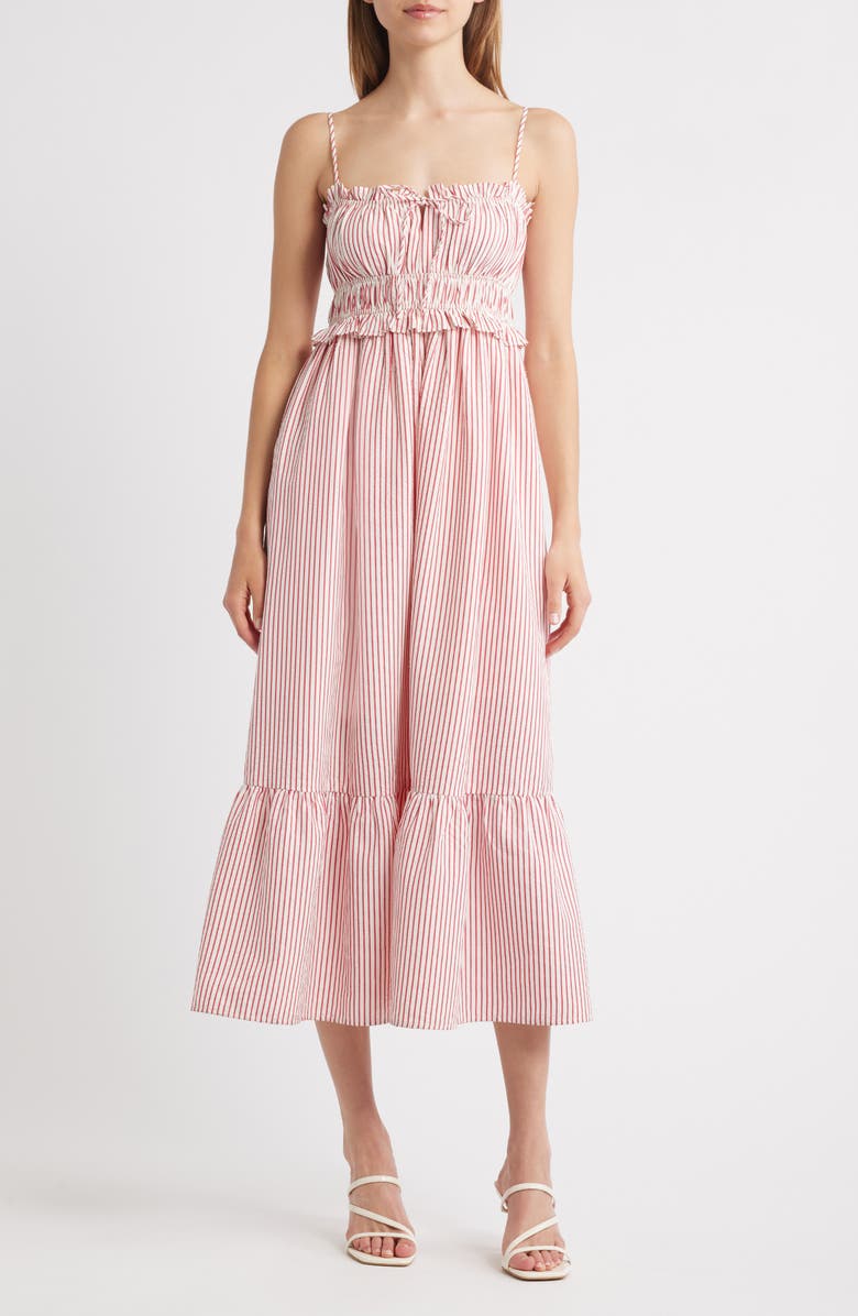 All in Favor Stripe Sundress, Main, color, Red Stripe