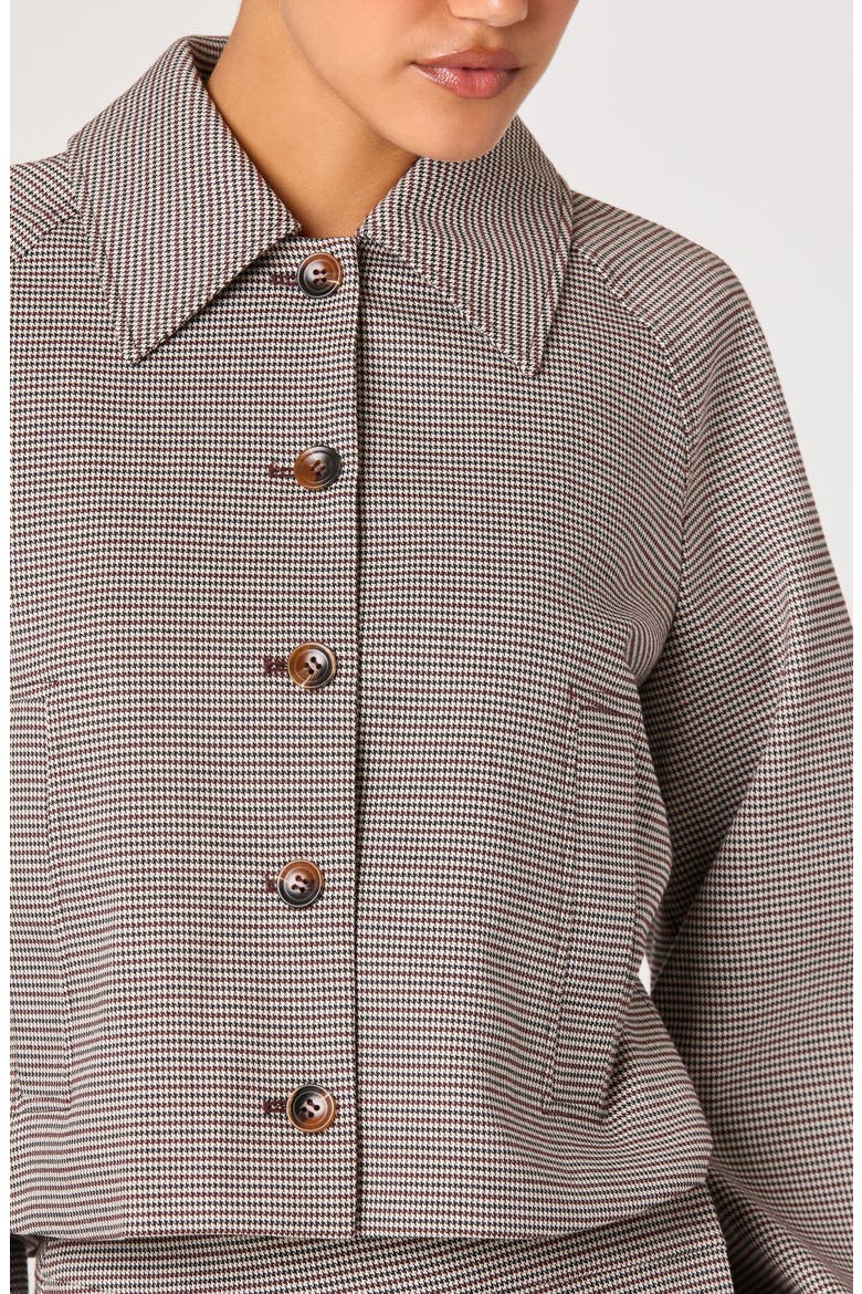 Houndstooth Check Balloon Sleeve Jacket, Alternate, color, BLACK HOUNDSTOOTH