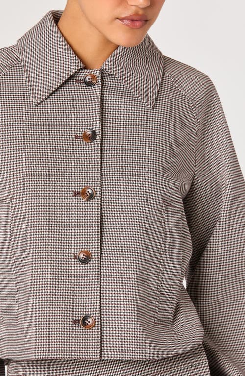 Astr The Label Houndstooth Check Balloon Sleeve Jacket In Gray