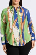 Foxcroft June Status Chain Cotton Button-Up Shirt