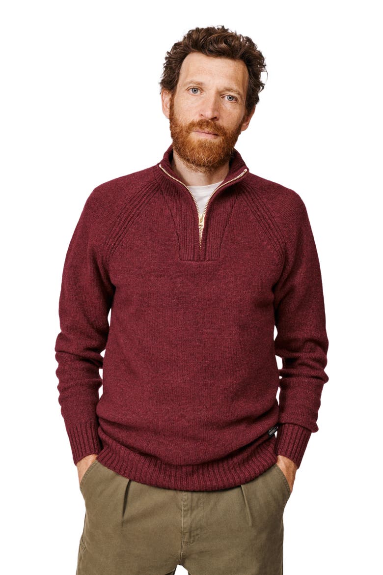 Pelham Zip Neck Sweater, Main, color, Port