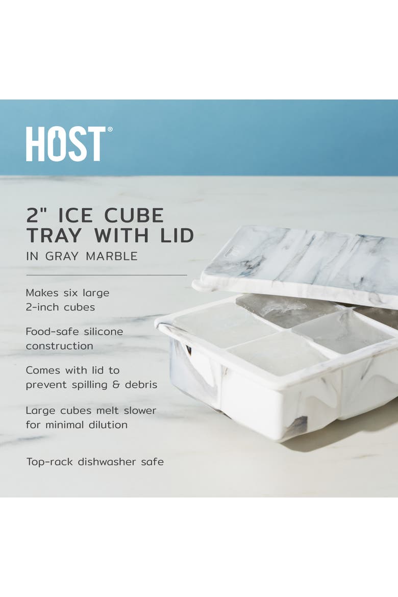 2" Ice Cube Tray with Lid, Alternate, color, Gray Marble