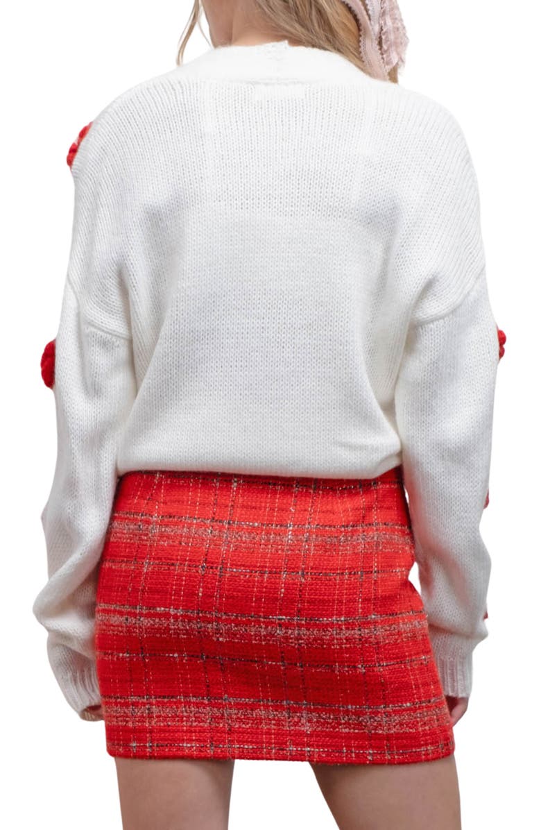 Blu Pepper Puffy Heart Button Front Cardigan, Alternate, color, 