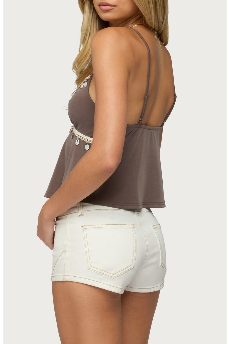 Moya Lace Charm Camisole, Alternate, color, BROWN