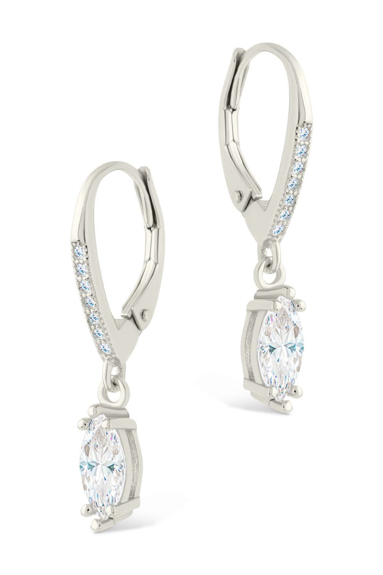 Allegra Cubic Zirconia Drop Earrings, Alternate, color, SILVER