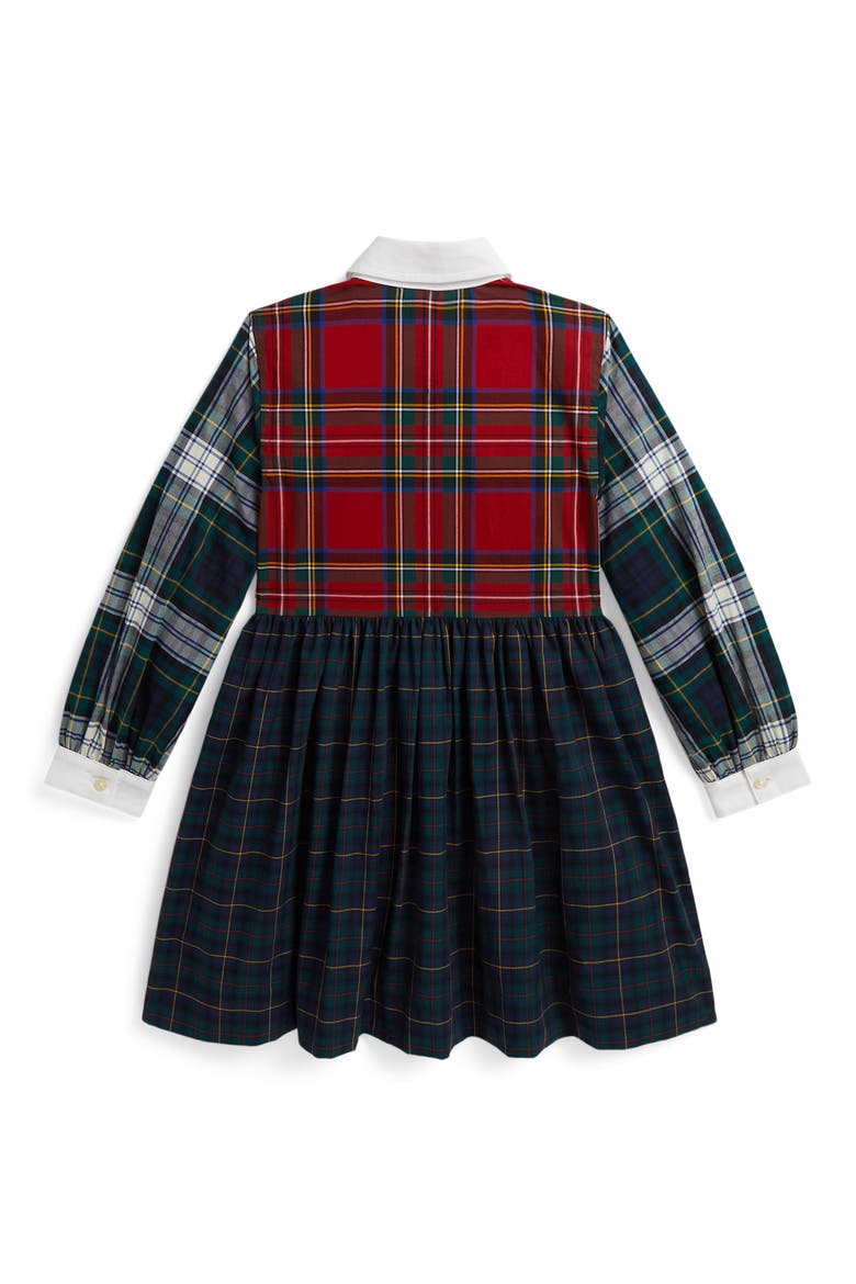Kids' Plaid Cotton Poplin Fun Shirtdress, Alternate, color, MULTI