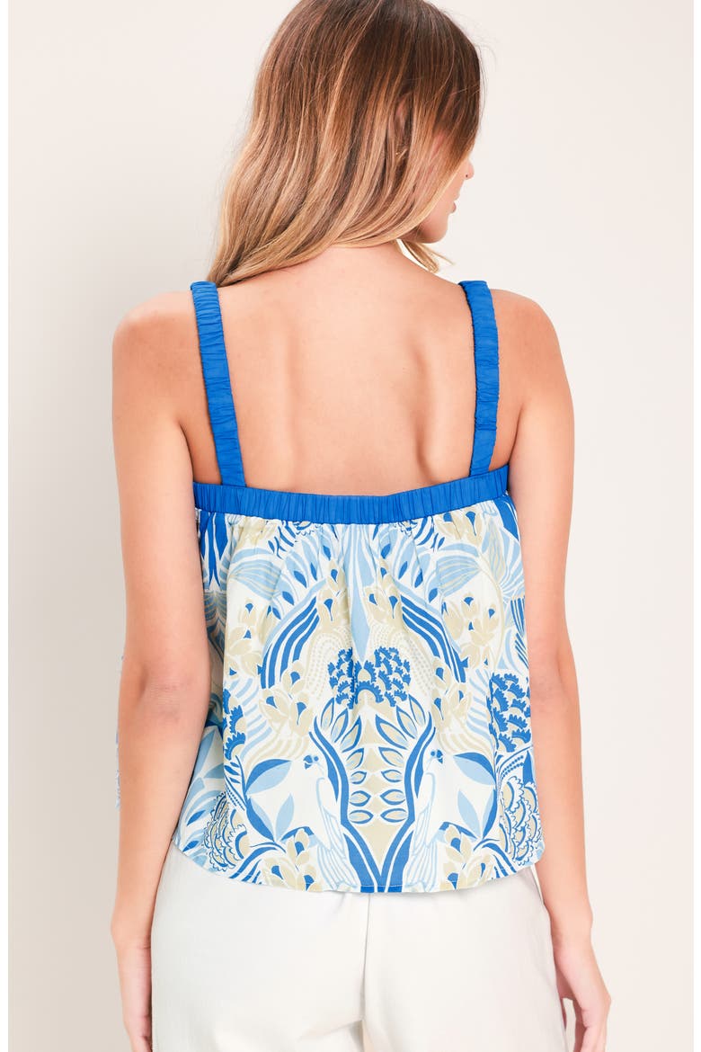 Print 2-Piece Camisole & Shorts Set, Alternate, color, WHITE BLUE