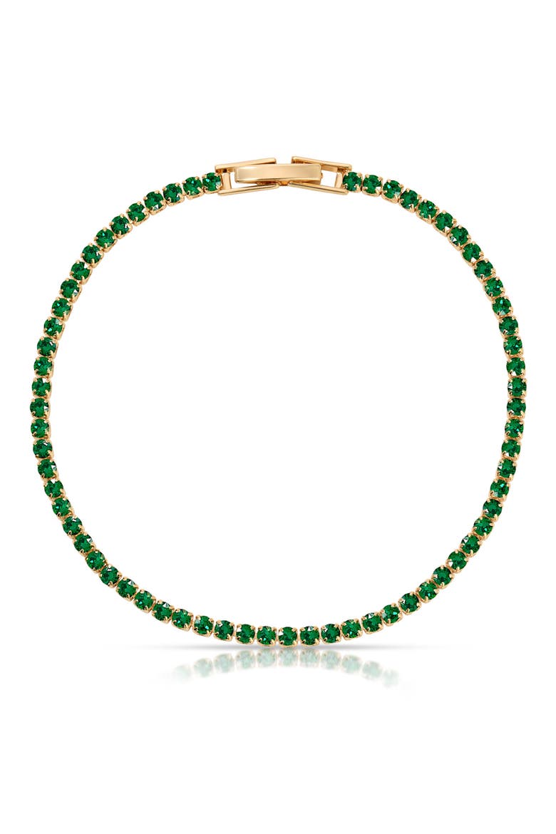 Minimalist Cubic Zirconia Tennis Bracelet, Main, color, GREEN