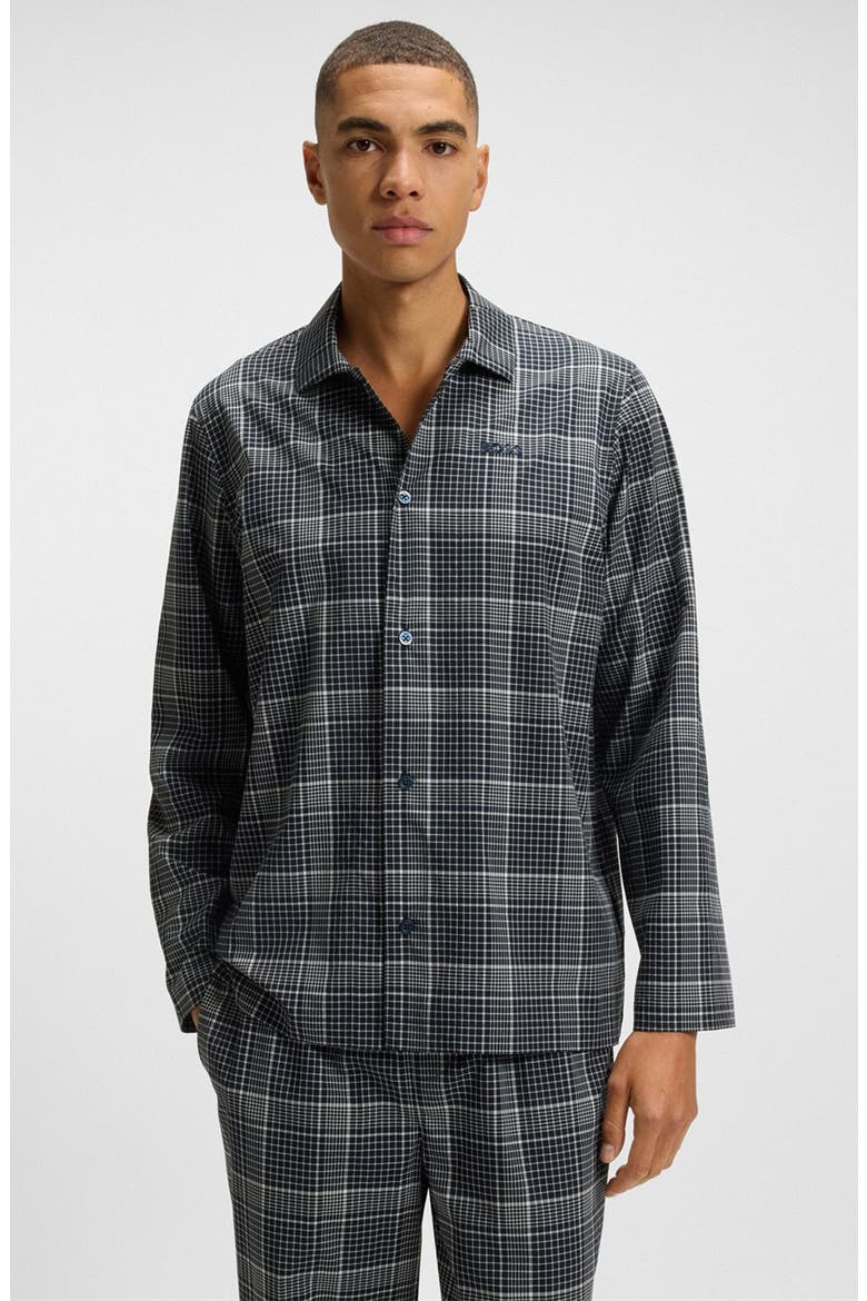 Chris Plaid Flannel Pajama Set, Alternate, color, DARK BLUE