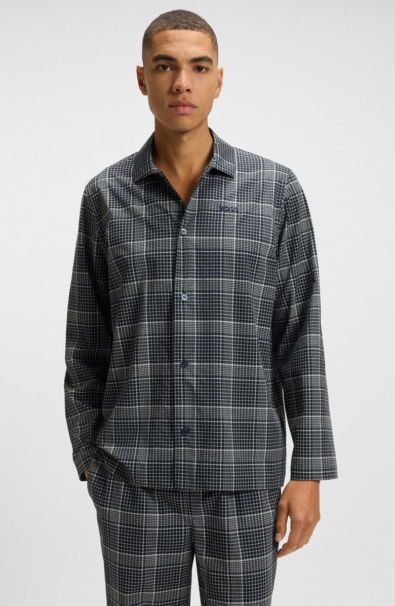 BOSS Chris Plaid Flannel Pajama Set, Alternate, color, Dark Blue