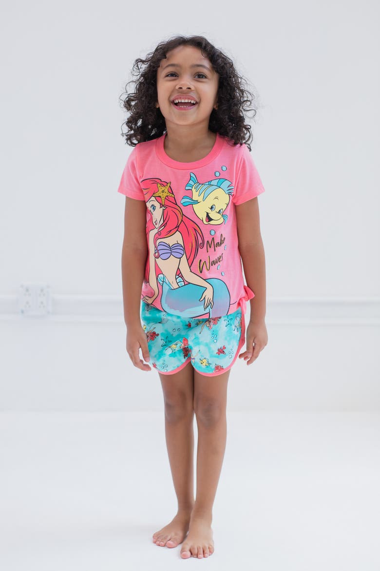 Princess 2-Piece Tee and Shorts Set, Alternate, color, Princess Ariel Pink Pink