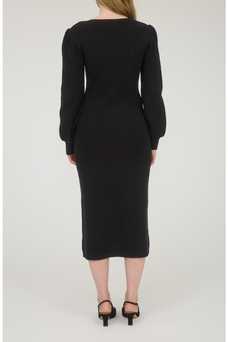 Long Sleeve Sweater Dress, Alternate, color, BLACK