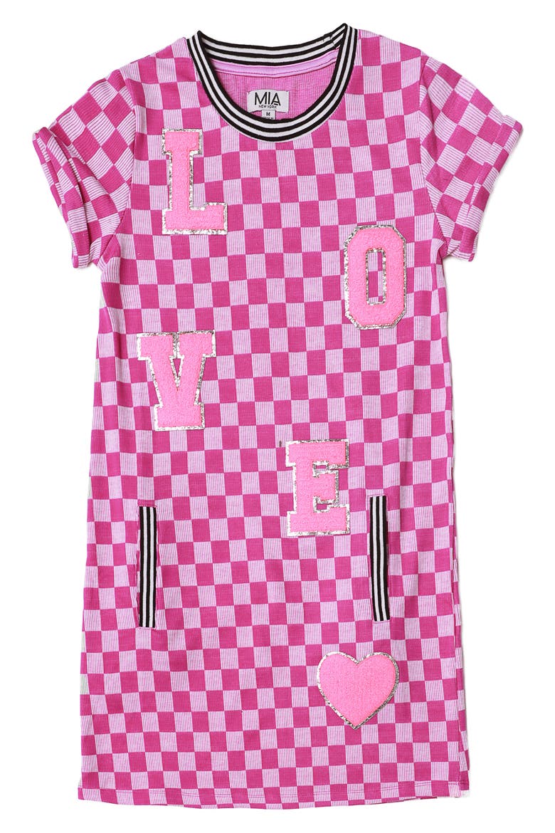 Kids' Check Dress, Main, color, PURPLE LOVE