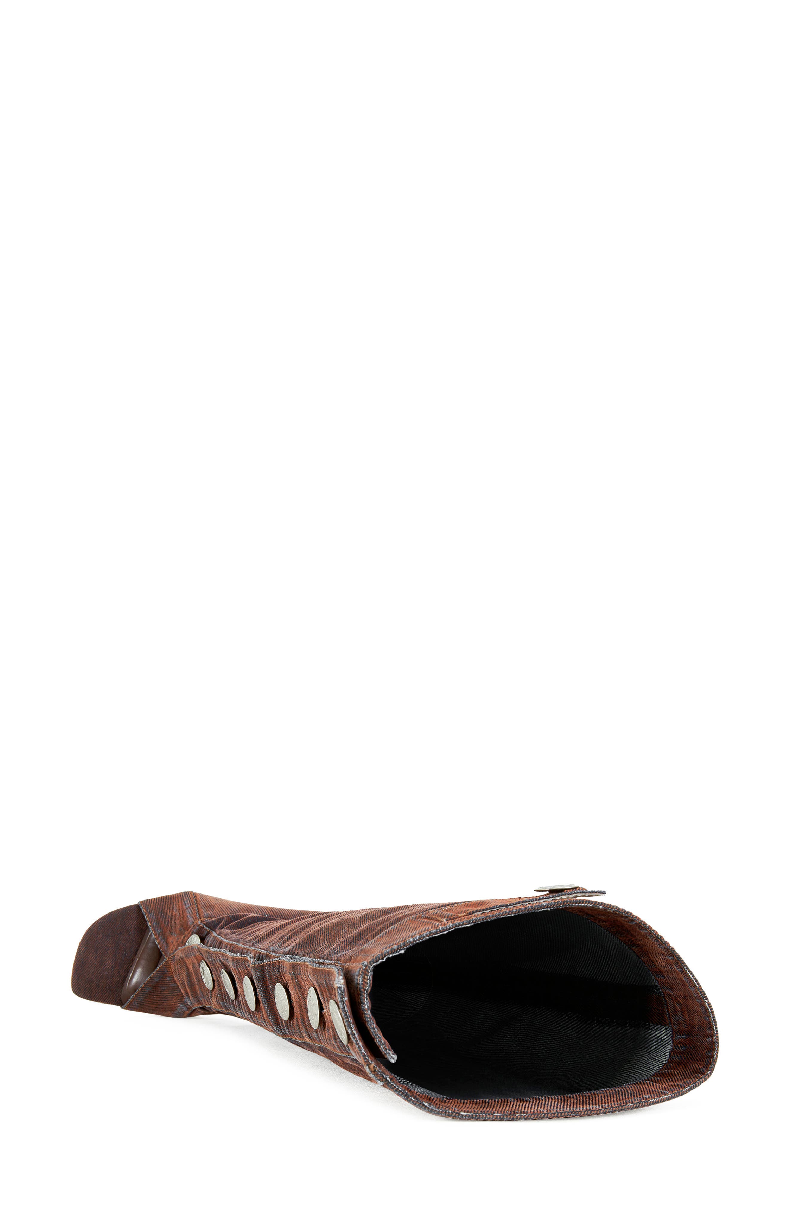 AZALEA WANG Kazuki Denim Knee High Boots, Alternate, color, Orange