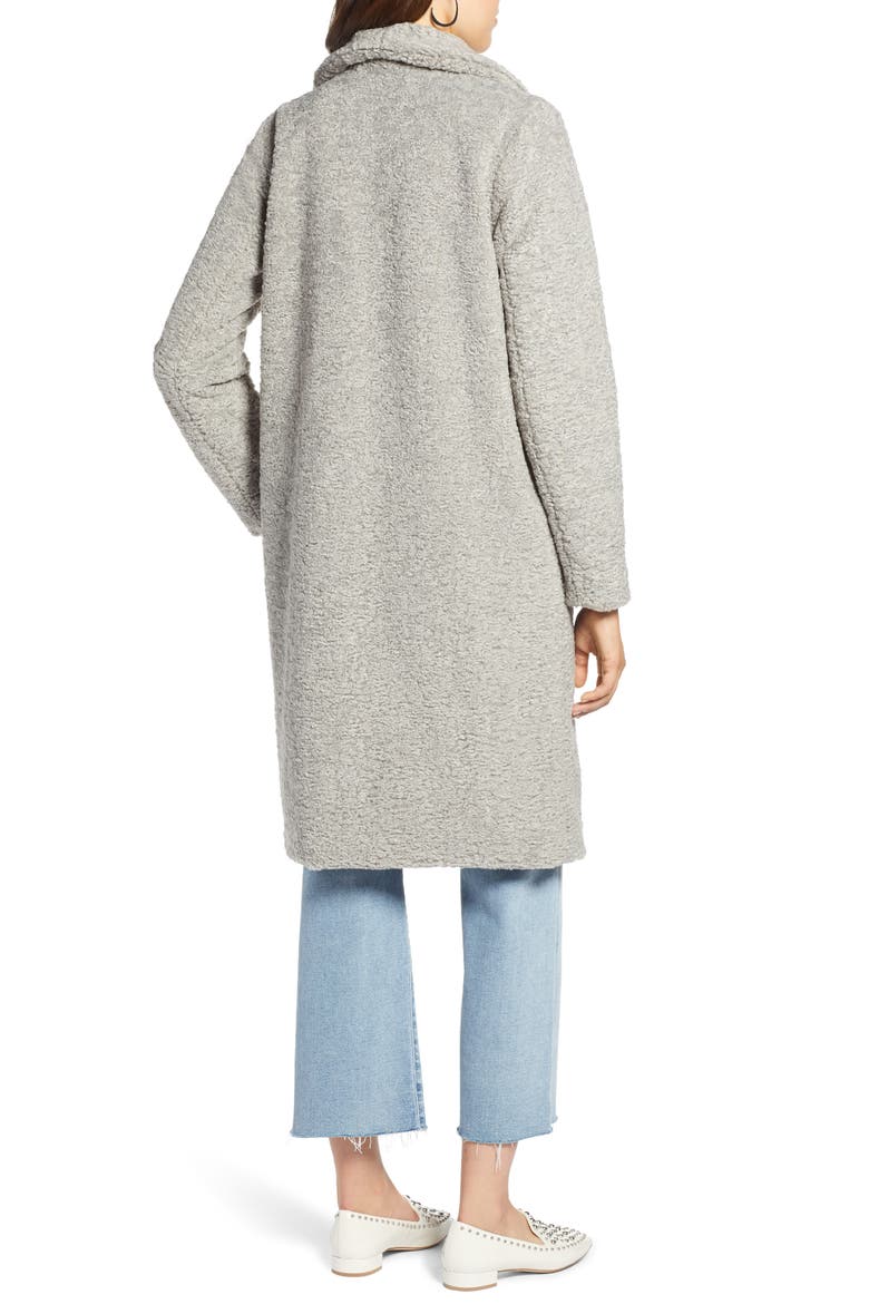 Faux Fur Coat, Alternate, color, GREY