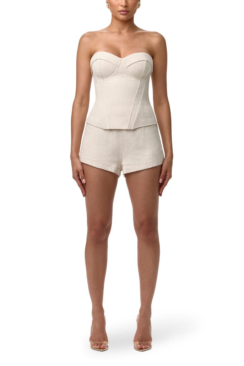 San Tropez High Waist Shorts, Alternate, color, CREAM