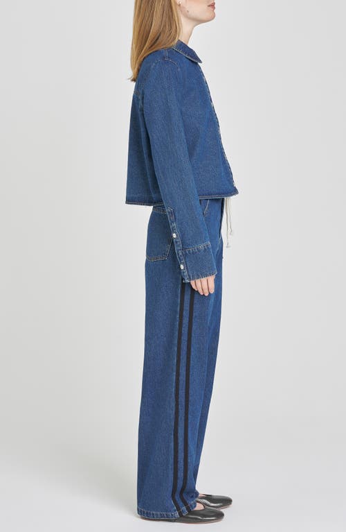 Wayf Mercer Denim Button-up Shirt In Blue