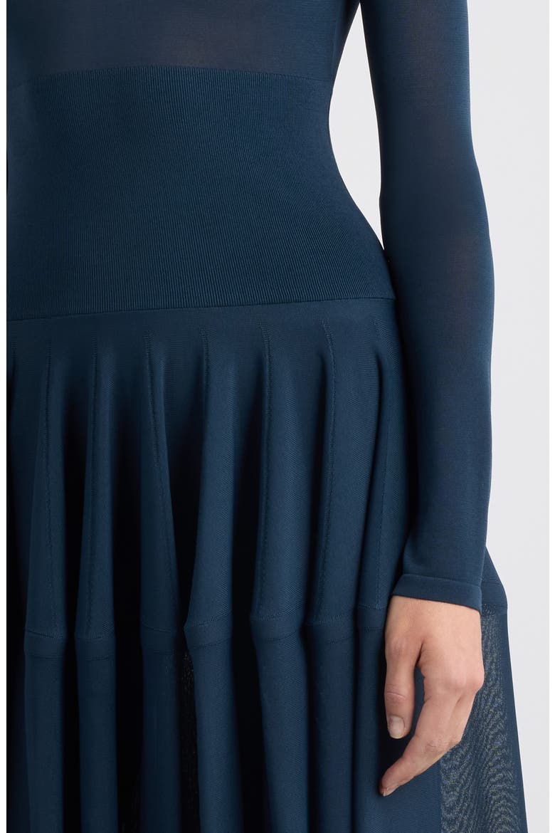 Long Sleeve Peplum Midi Dress, Alternate, color, MARINE