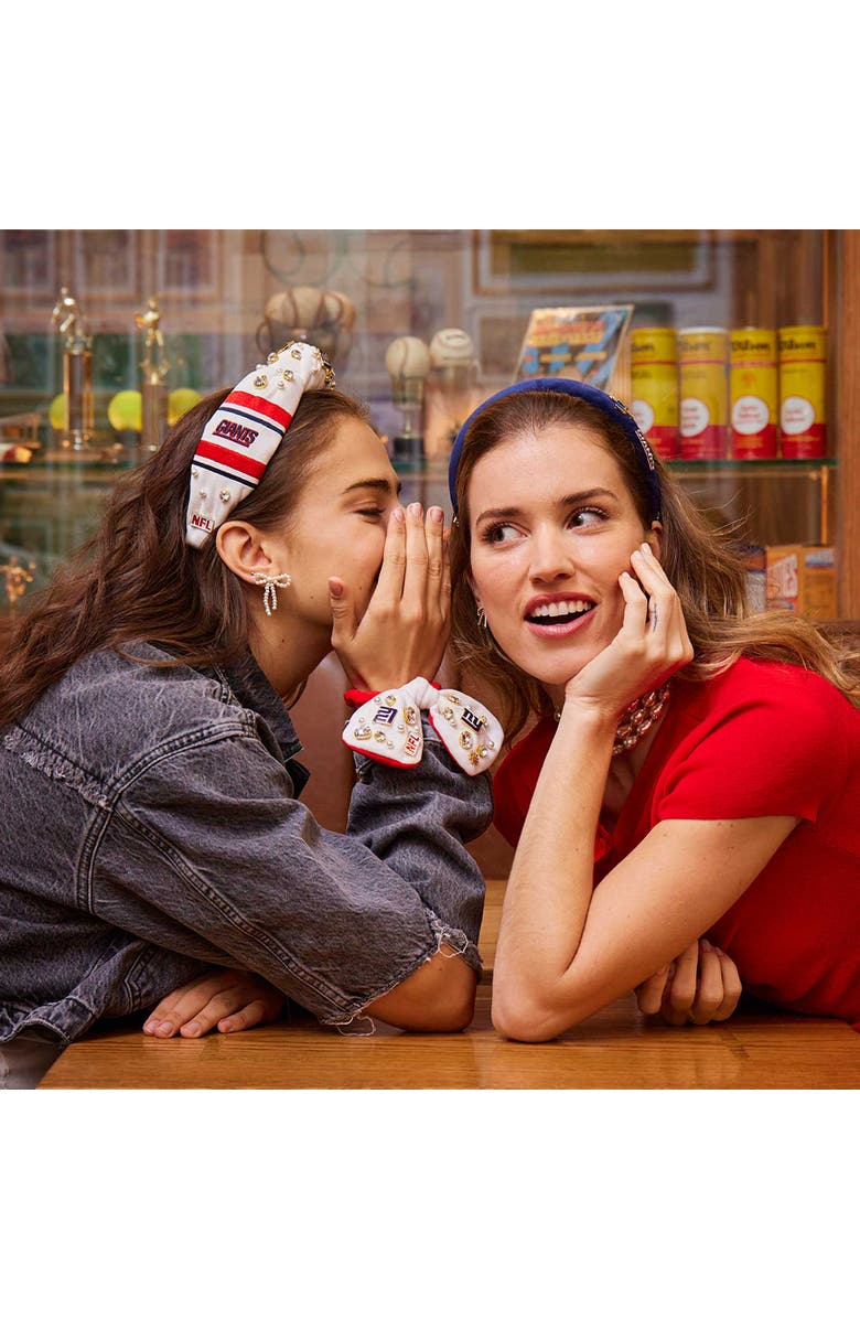 Lele Sadoughi New York Giants Embellished Knotted Headband, Alternate, color, Ivory 100