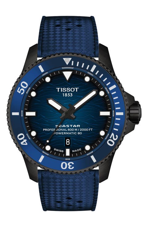 Seastar 2000 Professional Powermatic 80 Rubber Strap Watch, 46mm