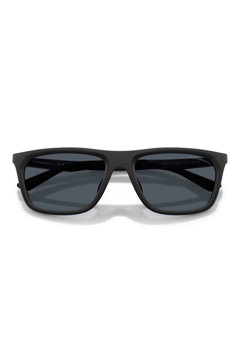 57mm Pillow Sunglasses, Alternate, color, MATTE BLACK / DARK GREY