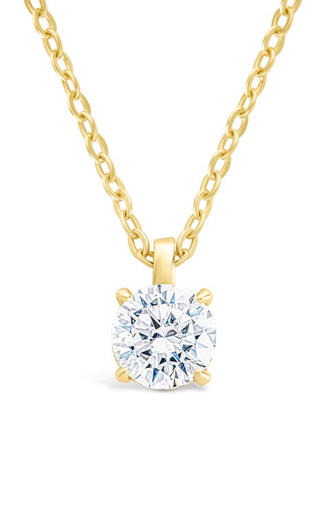 Round Cubic Zirconia Pendant Necklace