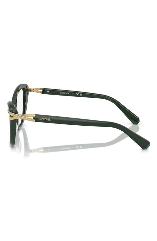 Swarovski 55mm Cat Eye Optical Glasses In Dark Green