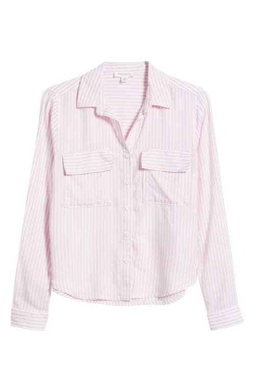 Beachlunchlounge Fallon Crop Button-up Shirt In Pink