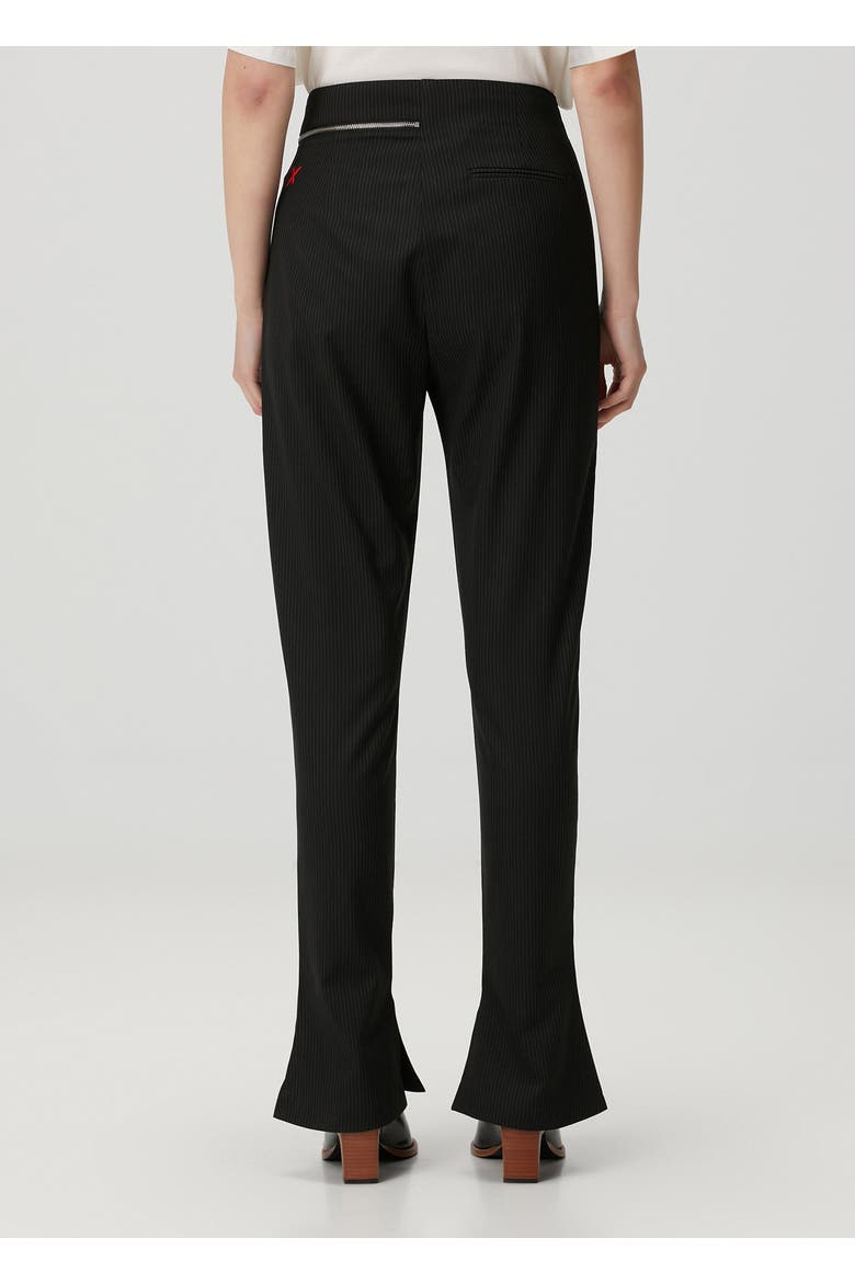 Zip Detail Skinny Women Flare Pant, Alternate, color, BLACK