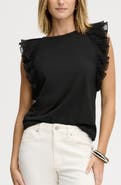 Sam Edelman Pleated Ruffle Sleeve Top