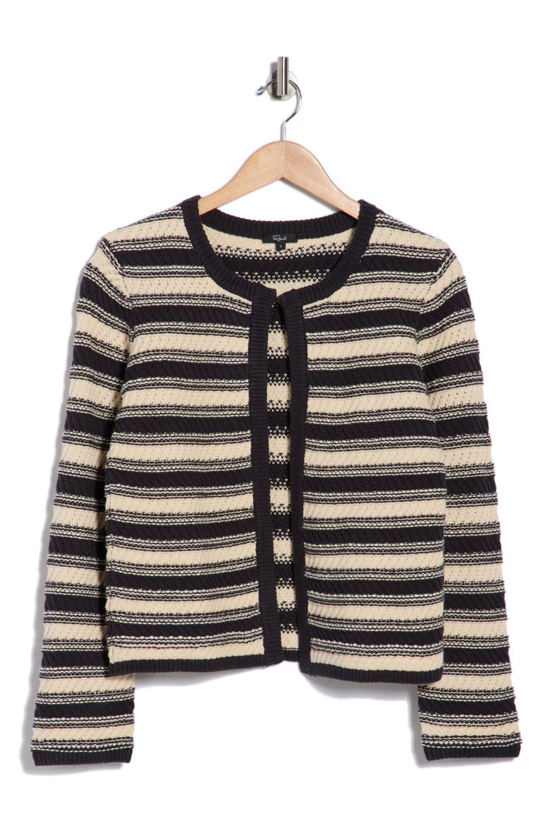 Nelly Stripe Cardigan, Alternate, color, NAVY OAT STRIPE