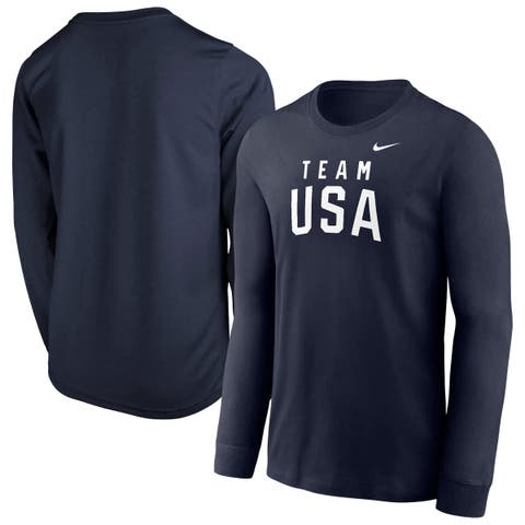 Youth Nike  Navy Team USA Legend Long Sleeve T-Shirt