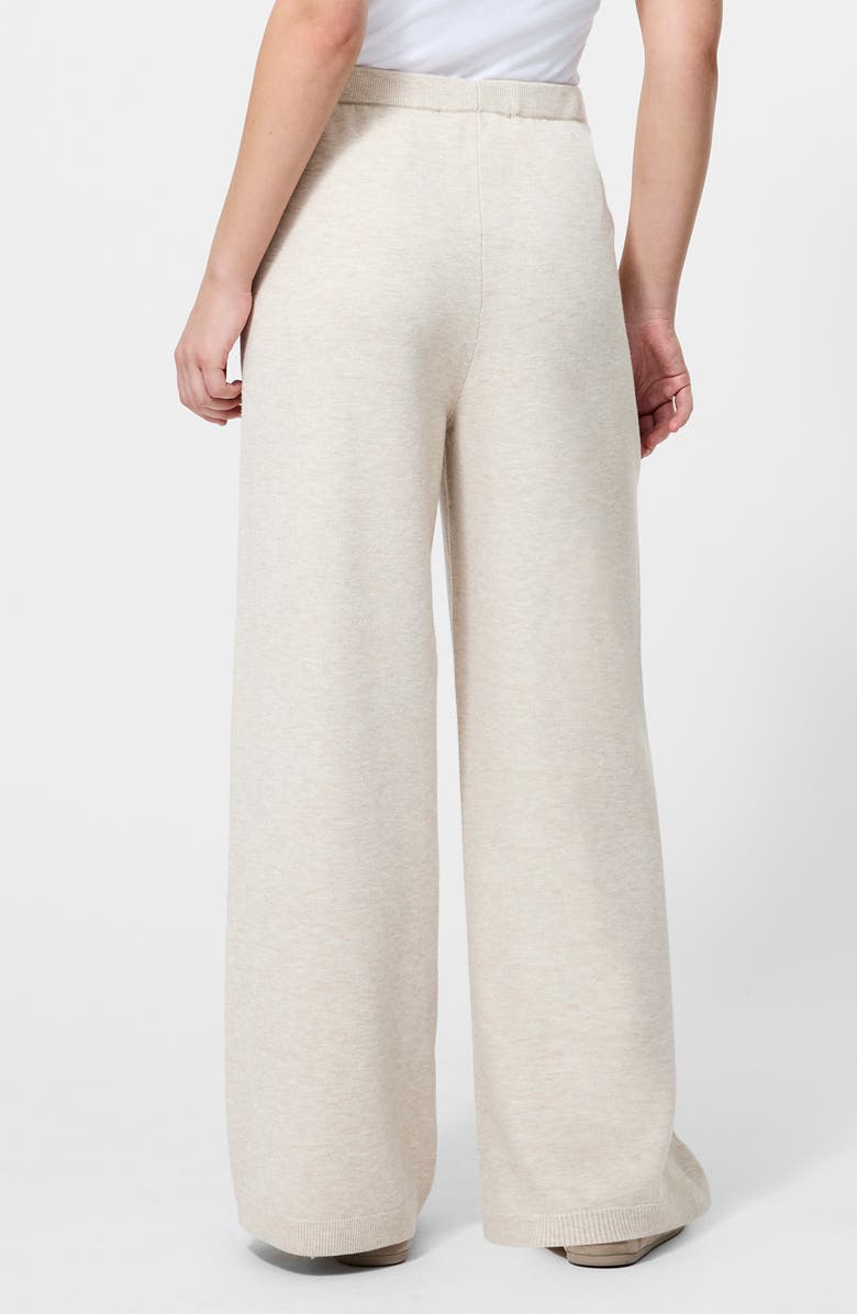 French Connection Marley Knit Wide Leg Pants, Alternate, color, Oatmeal Melange