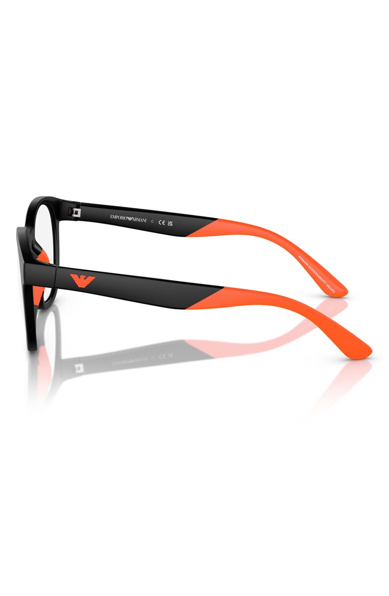 Emporio Armani 47mm Phantos Optical Glasses, Alternate, color, Matte Black / Clear