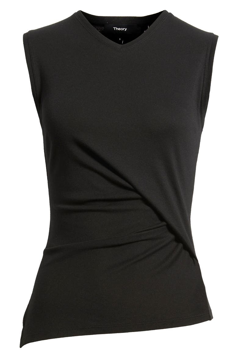 Side Twist Modal & Pima Cotton Tank, Alternate, color, BLACK