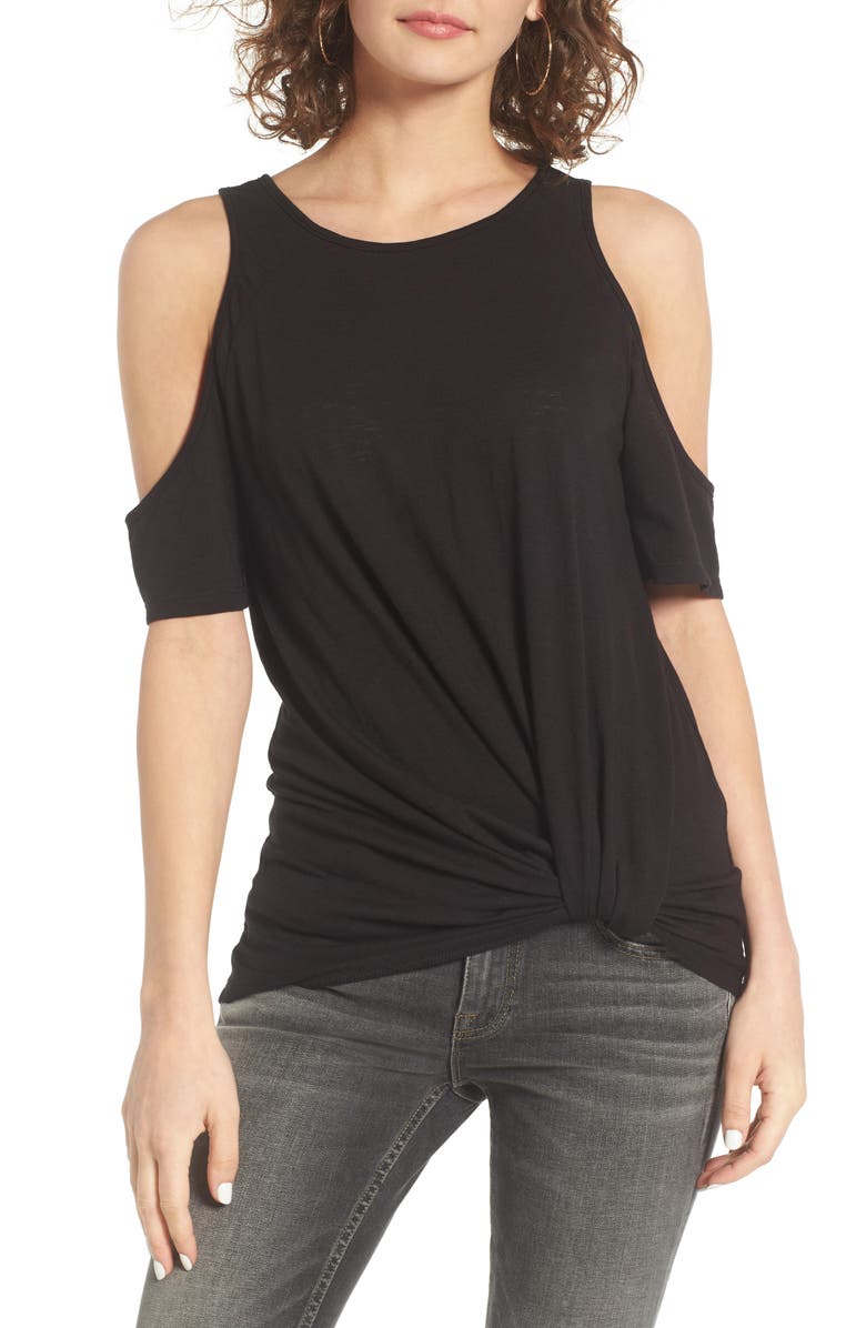 BP. Twist Front Cold Shoulder Tee, Main, color, 
