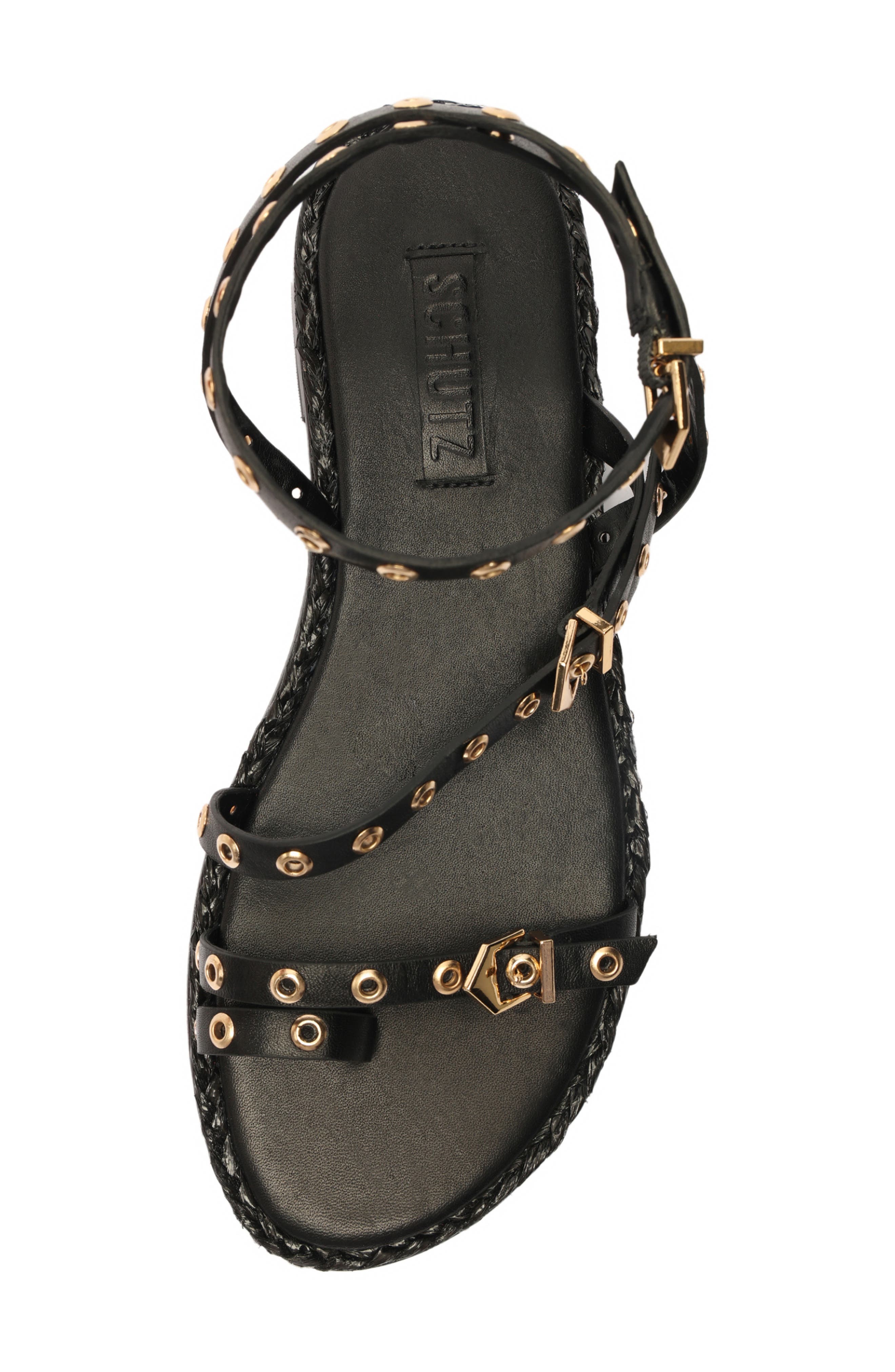 Schutz Annete Ankle Strap Snakeskin Embossed Sandal, Alternate, color, 