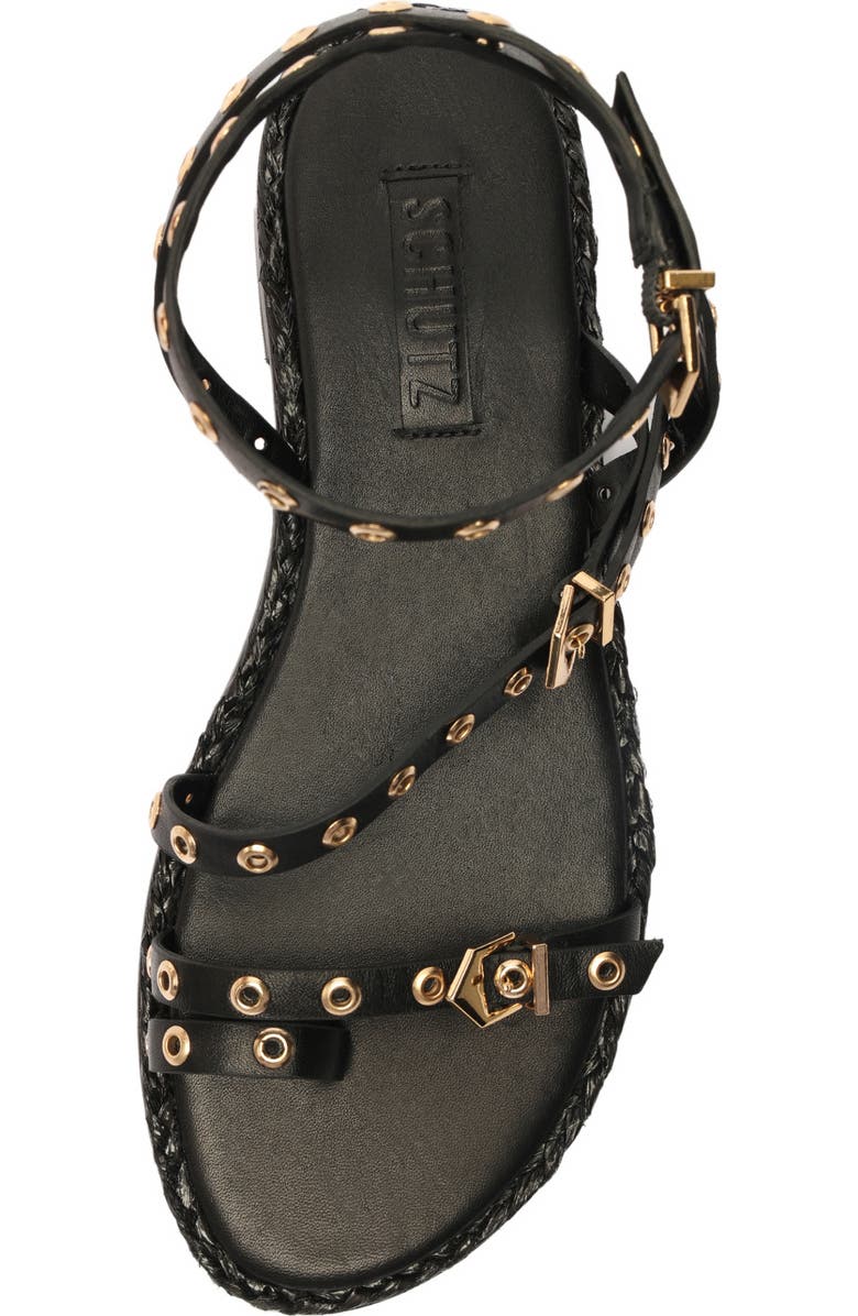 Schutz Annete Ankle Strap Snakeskin Embossed Sandal, Alternate, color,