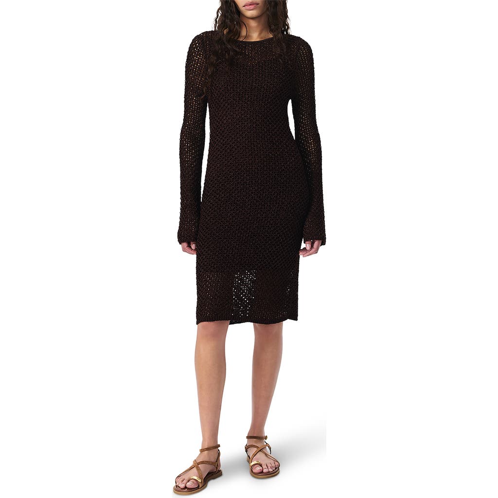 Rag & Bone Ellie Open Stitch Long Sleeve Dress In Brown
