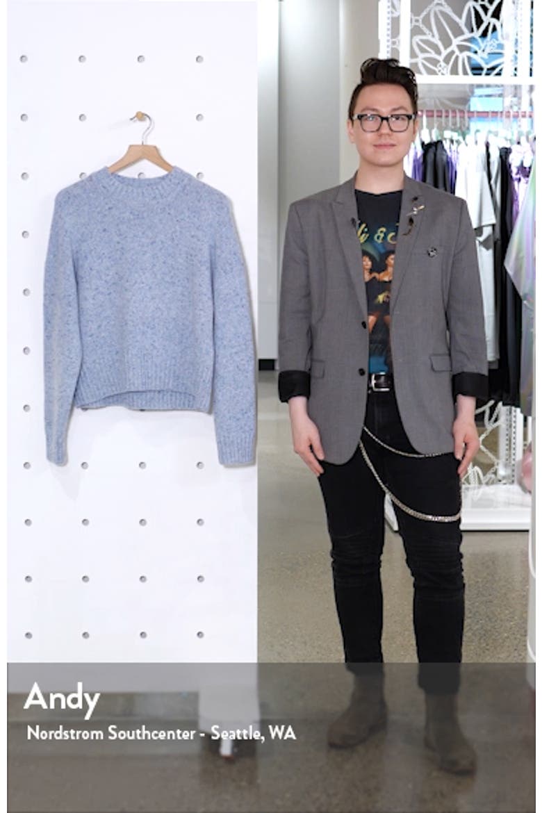Boxy High Neck Nep Merino Wool Blend Sweater video