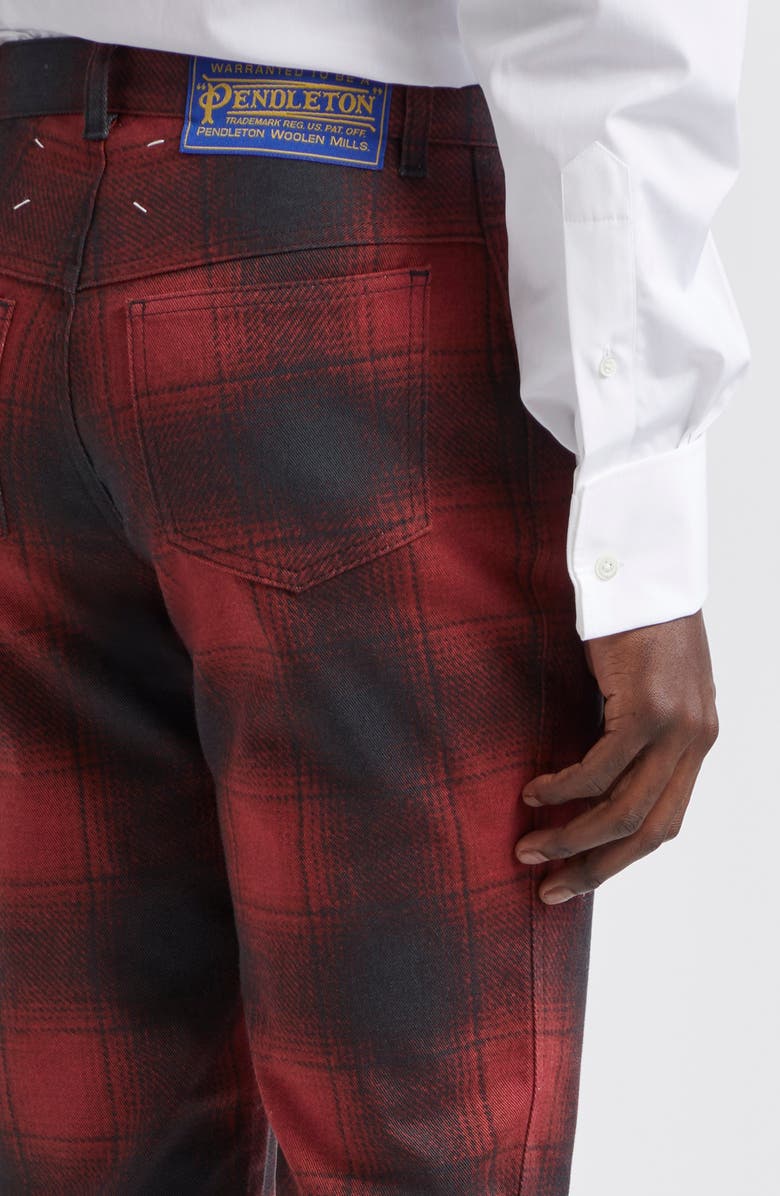 Maison Margiela x Pendleton Plaid Ombré Stretch Cotton Trousers, Alternate, color, 