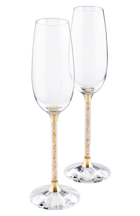 Crystalline Set of 2 Toasting Flutes