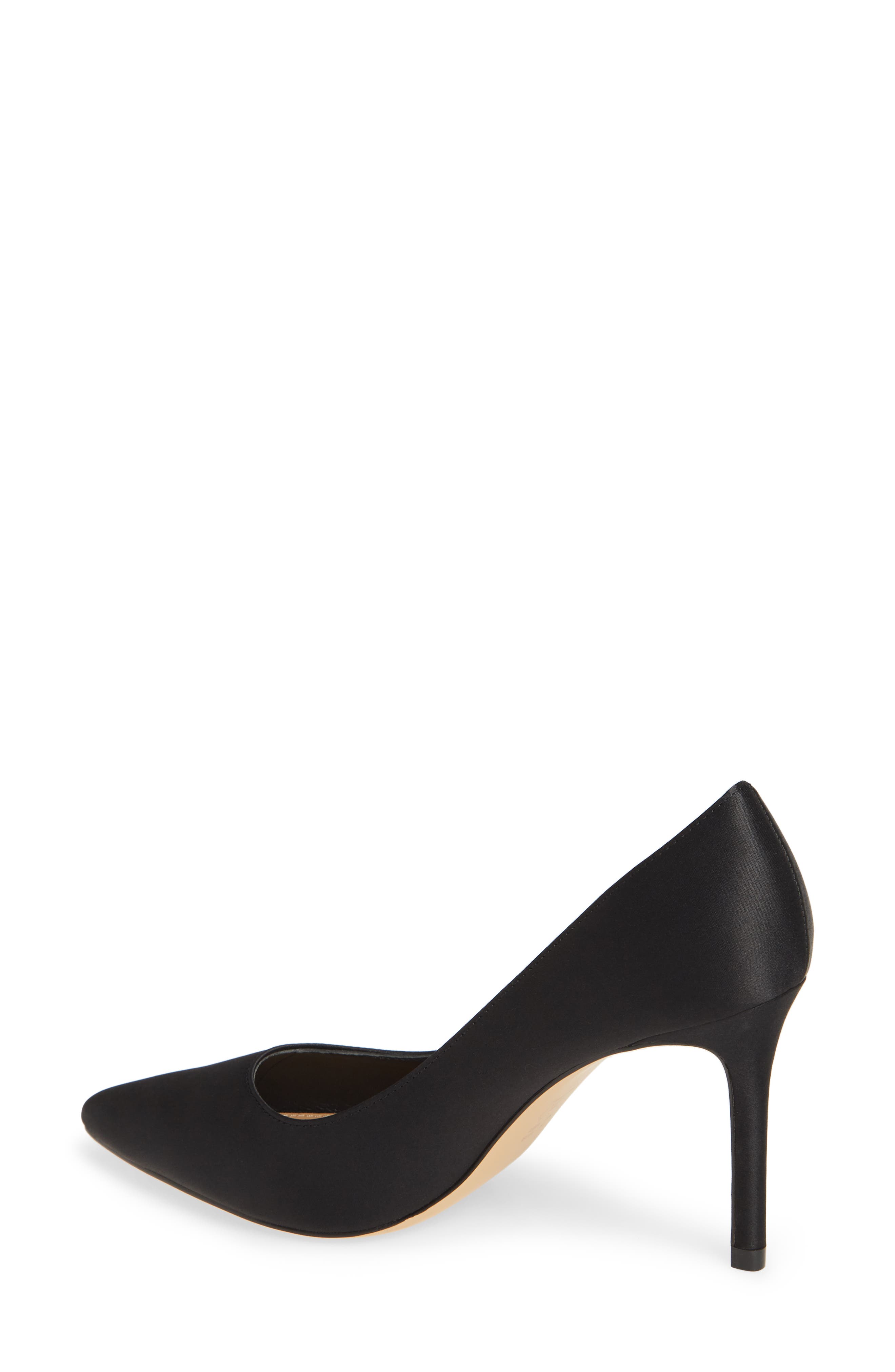 Nina 85 Pointy Toe Pump, Alternate, color, BLACK SATIN