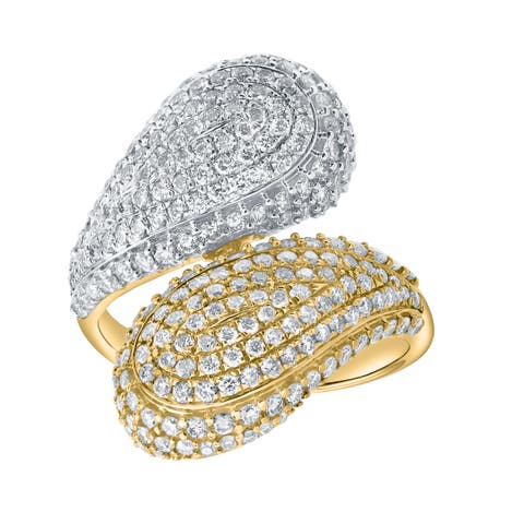 Sable 2.15 Ct 14K Gold Two Tone Pave Diamond Ring