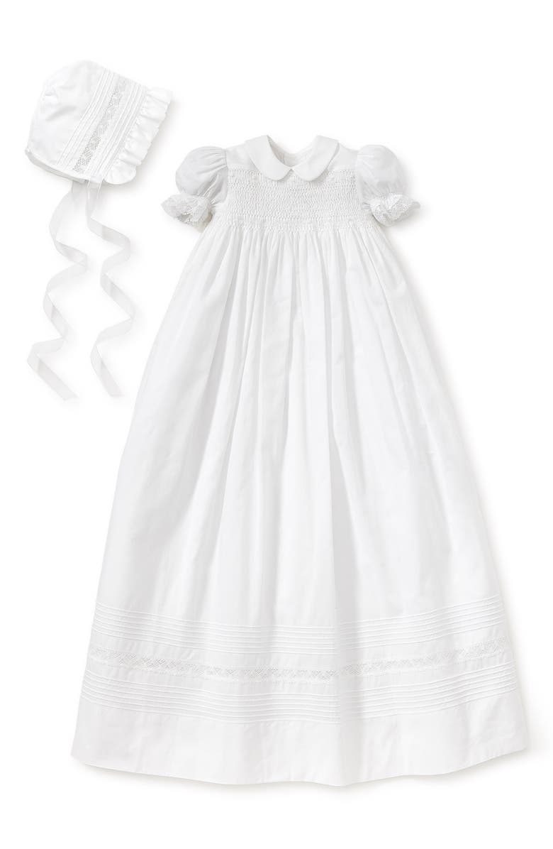 Kissy Kissy Silene Christening Gown & Bonnet Set, Main, color,