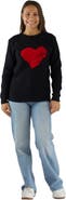 Mia Belle Girls Love Note Embroidered Red Heart Sweater