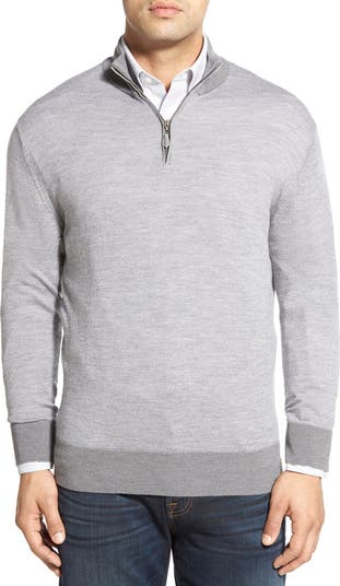 Peter Millar Merino Wool, Silk & Cashmere Bird's Eye Knit Quarter
