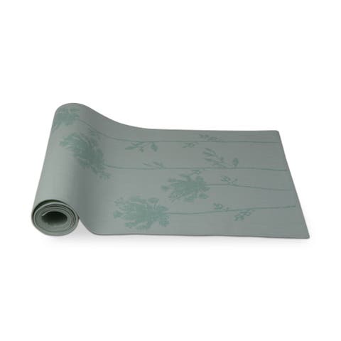 Wildflower Aqua Blue Cotton Table Runner Spring Floral Design