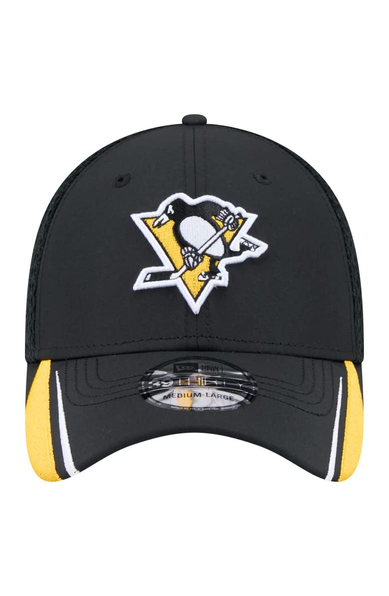 New Era Men's New Era  Black Pittsburgh Penguins Linear Featherweight 39THIRTY Flex Hat, Alternate, color, 